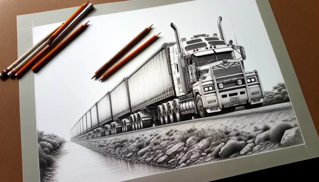 Zeichnung mit Bleistift der längsten Züge der Welt